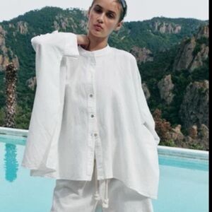 Zara White Button Down Shirt